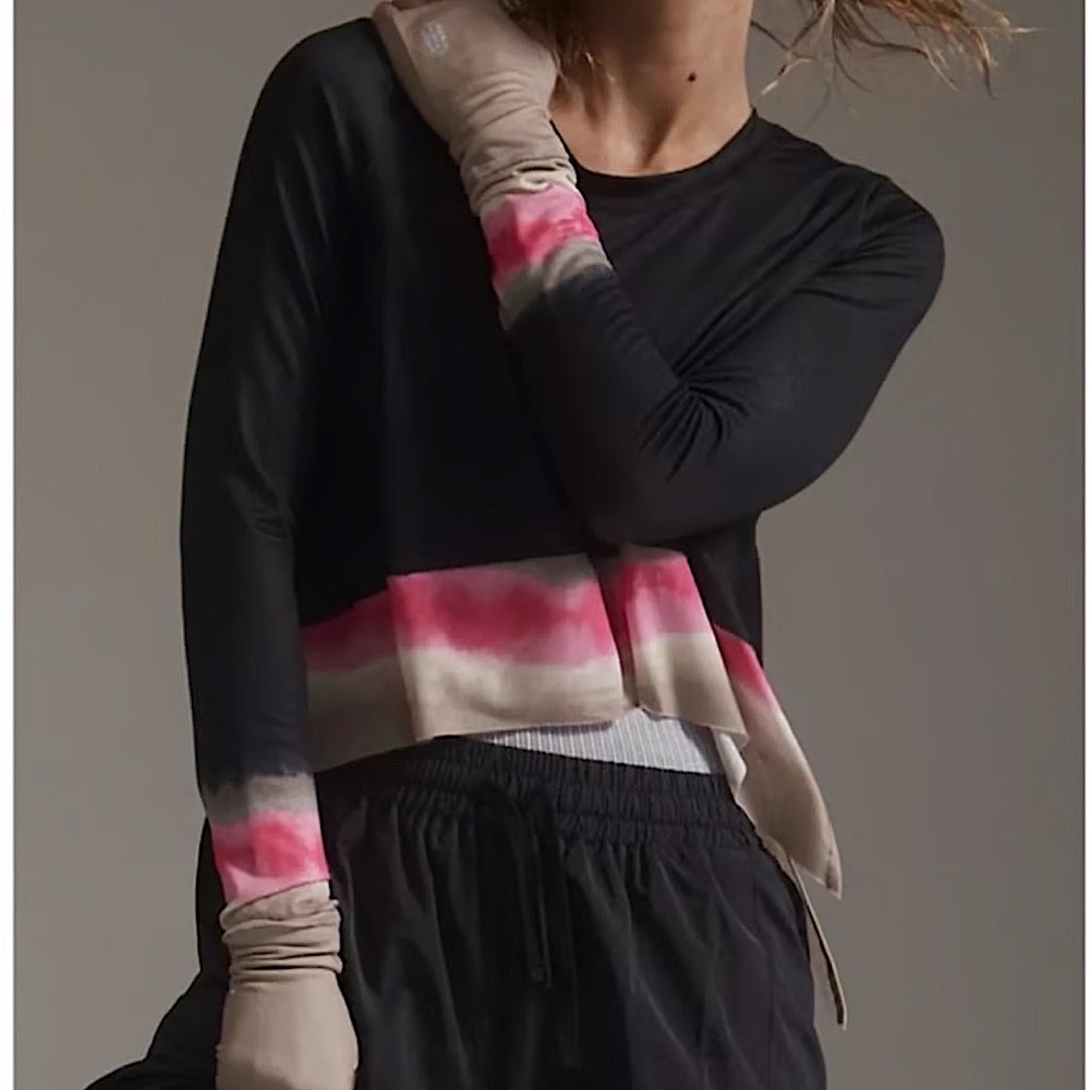 FP Movement Tempo Long Sleeve Top | XS | UV Protection | Black Pink | BNWOT
